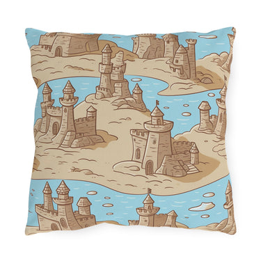 Sand Castles Outdoor Throw Pillow